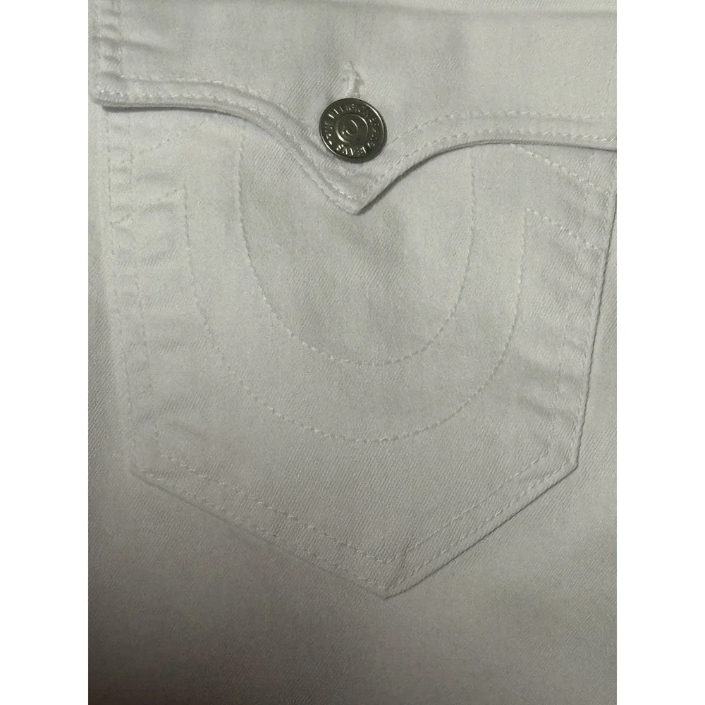 NWT $128‎  True Religion RICKY SN Relaxed Size 30 White Straight Shorts Raw Hem